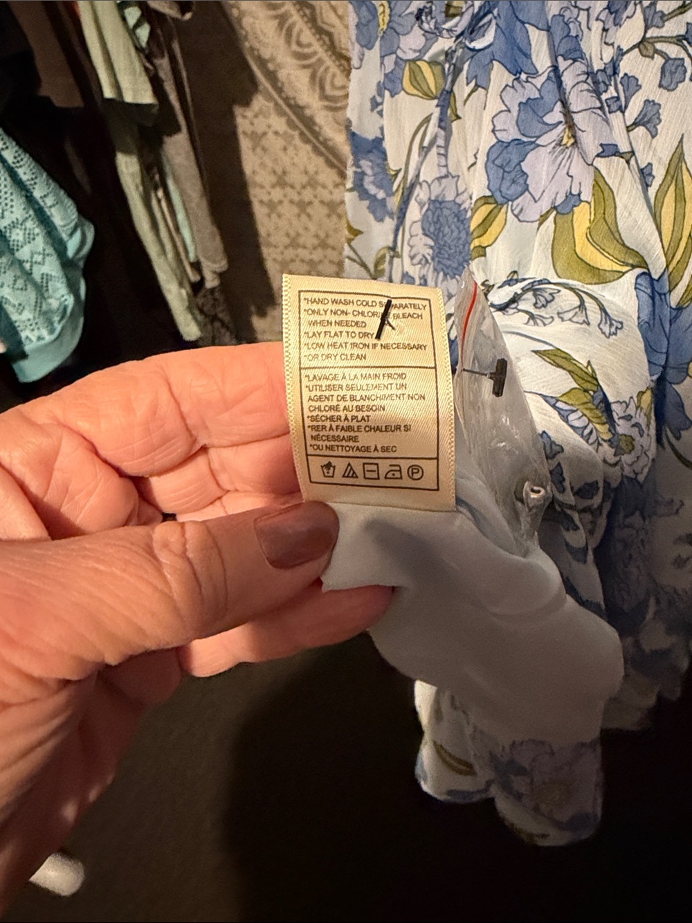 Steve Madden Vintage Blue Floral Chiffon Mini Dress Size M NWT - Picture 8 of 10